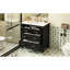 Meuble-lavabo de 30 po avec lavabo en céramique, 3 tiroirs, structure en bois massif, charnières réglables à fermeture douce, conception classique, solution de rangement polyvalente simple, espace généreux