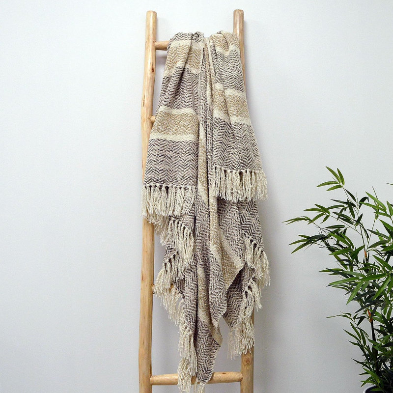 Nat Soft Herringbone Throw, Grey, W150 x L200cm