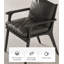 Italian Minimalist Solid Wood Ash Wood Armrests And Faux Leather Dining Chairs