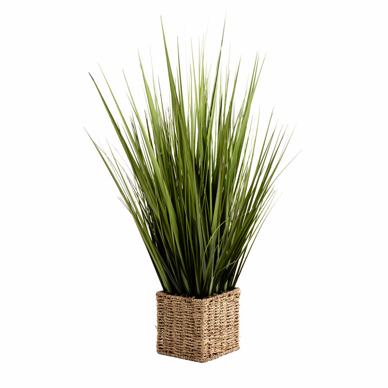 85cm Faux Grass in Seagrass Square Pot