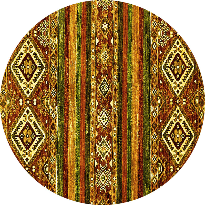Washable Abstract Indoor Rug, Round 6'