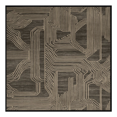 Machine Washable Art Deco Brown Area Rug