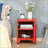 Industrial End Table, Living Room Side Table with Locker-Style Door and Adjustable Shelf
