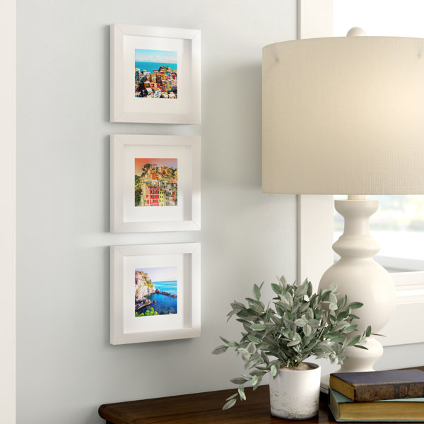 9x9 Frame with Mat - Black 12x12 Frame Wood Made to Display Print or Poster Measuring 9 x 9 Inches with Black Photo Mat