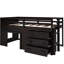Lit mezzanine simple avec armoire et tablette - Design esthétique - Rangement coloré et efficace-715480559