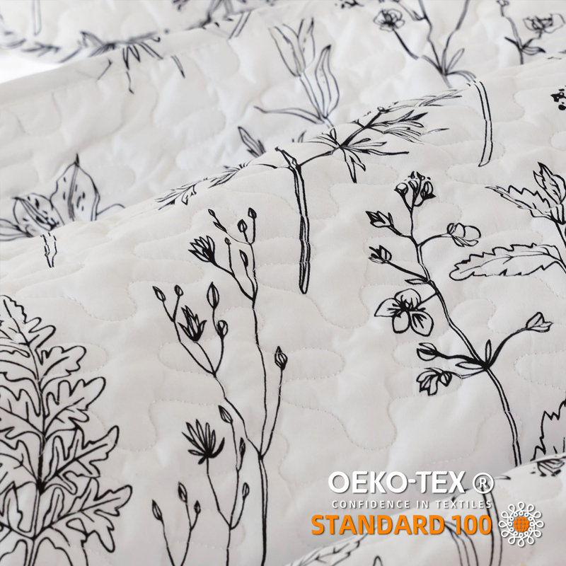 Floral Quilt Set 2 Pieces - Lightweight Botanical Pattern Quilt With One Pillowcase, Twin Comforter + 1 Standard Pillowcases