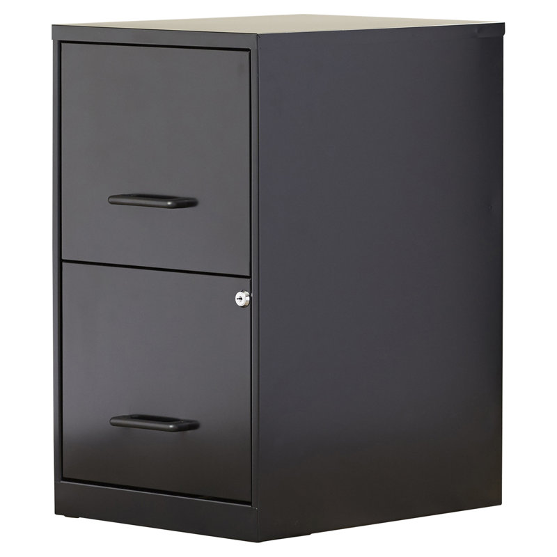 14.25'' Wide 2 -Drawer Steel File Cabinet, Black