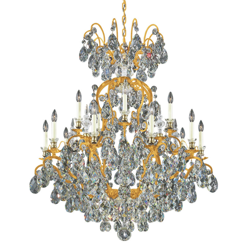 Renaissance 16 - Light Chandelier, French Gold, Heritage Clear