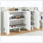Armoire à chaussures minimaliste avec 5 pieds en bois massif, armoire buffet style avec tablettes réglables, grande armoire de rangement avec portes ondulées pour le salon-2080456917