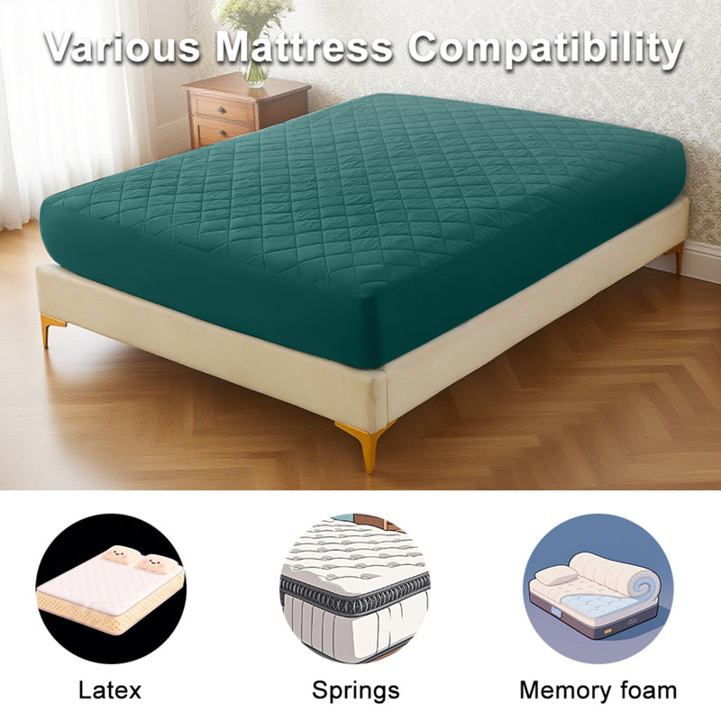 Housse de protection imperméable et épaisse pour matelas - housse de lit respirante et anti-poussière, Grand, Vert
