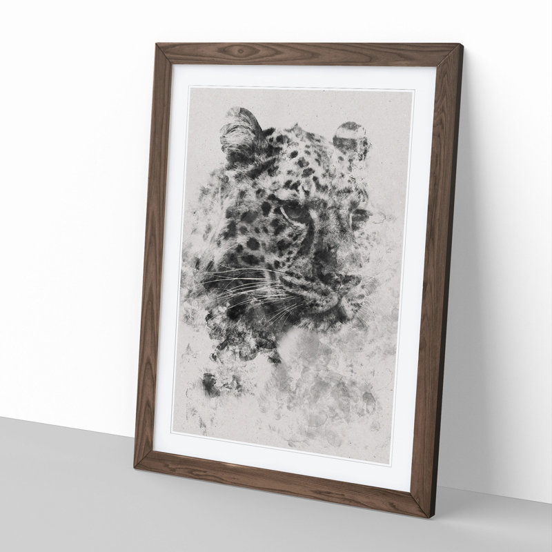Cheetah Vol.3 - Picture Frame Painting, 36cm H x 27cm W x 2cm D, Walnut Framed