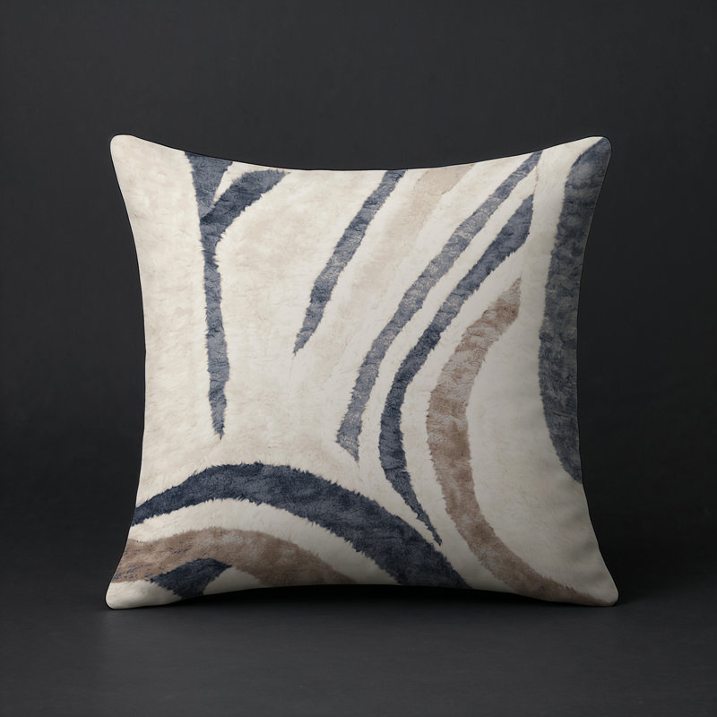 Coussin décoratif intérieur / extérieur gris Modern Modern, Gris abstrait 182, Carré 18 po