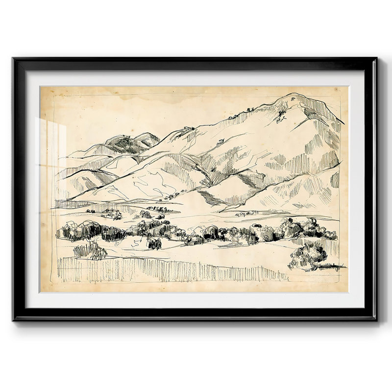 «Mountain S Croquis I», impression sur papier, H 15 po x l 21 po x P 1,5 po, Noir