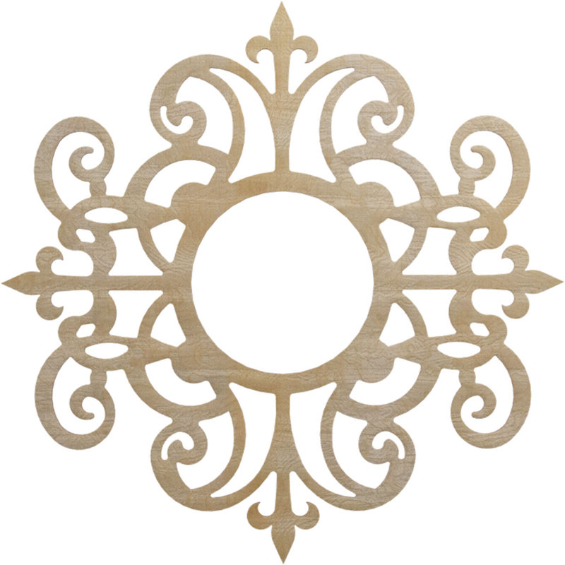 Médaillon de plafond en bois Dijon, Bouleau, H 40 po x l 40 po x P 0,38 po