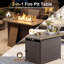 Ensemble de conversation d'extérieur 8 pièces avec fauteuils pivotants et table de foyer Aldiana-425682500-425682505