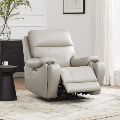 Caritina Genuine Leather Zero Gravity Dual Motor Power Recliner with Power Headrest