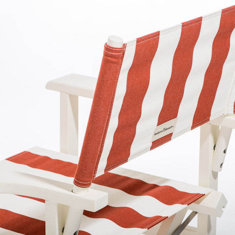 Directors Chair Table, Red/White Striped/White
