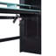 Lit double superposé en bois pleine grandeur avec bureau à hauteur réglable, garde-robe, grand espace de rangement et lumière RVB bleue-571291455