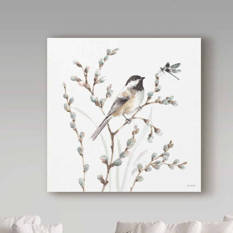 A Country Weekend XVI Chickadee Print on Canvas with Floater Frame