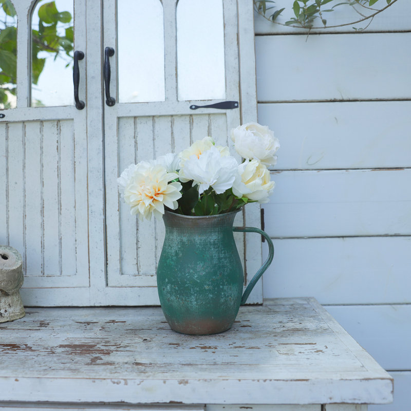 Vase en métal Jazariah, Vert