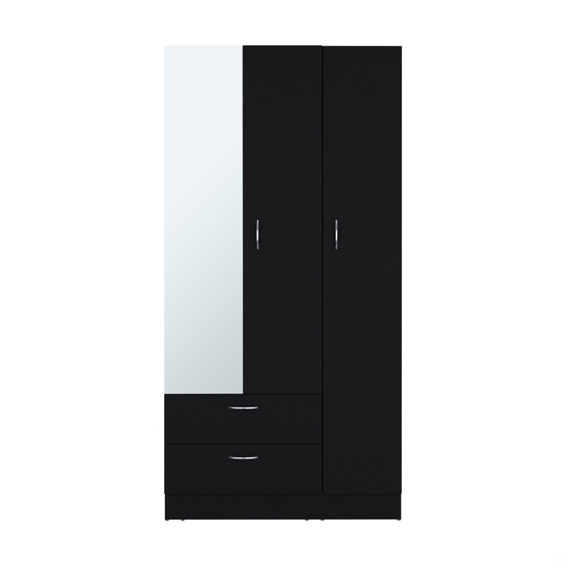 Armoire Haddam, chambre à coucher, Noir, H 71 po x l 35 po x P 19 po