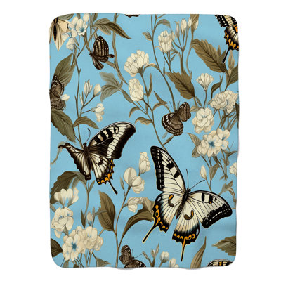 Winged Botanics - Couverture Sherpa de qualité supérieure 1 pièce
