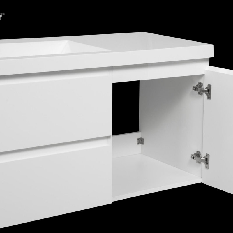 Meuble-lavabo flottant 60 po avec lavabo, Blanc