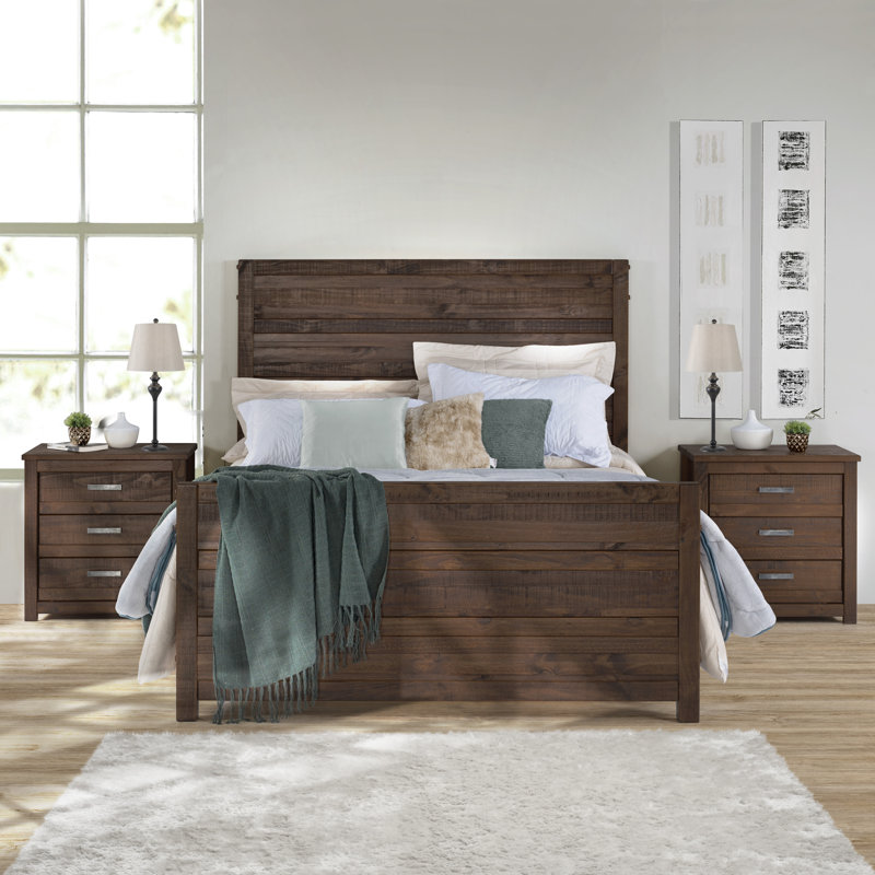 Romney Solid Wood Standard Bed, King, Antique Walnut