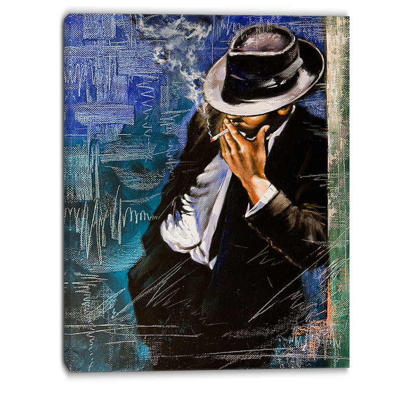 Impression sur toile tendue, impression de cigarette portrait, H 40 po x l 30 po