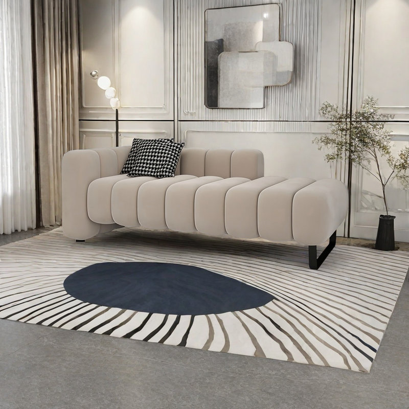Banc rembourré en tissu, H 26,77 po x l 78,74 po x P 27,55 po