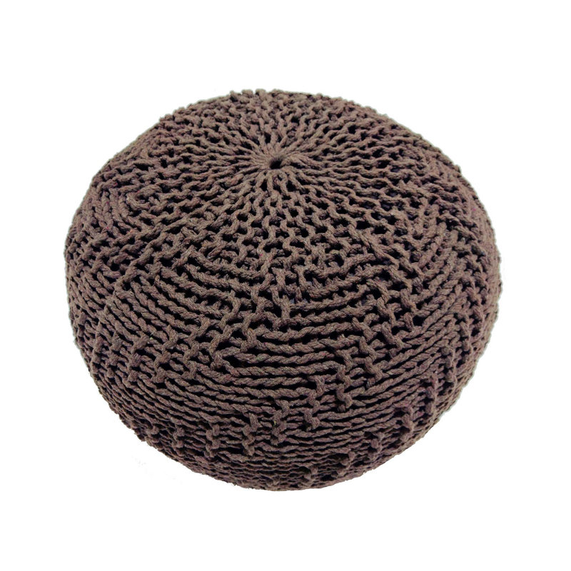 HAZEL POUF – Modern Round Knit Pouf with Eco-Friendly PET Yarn for Indoor and Outdoor Use.