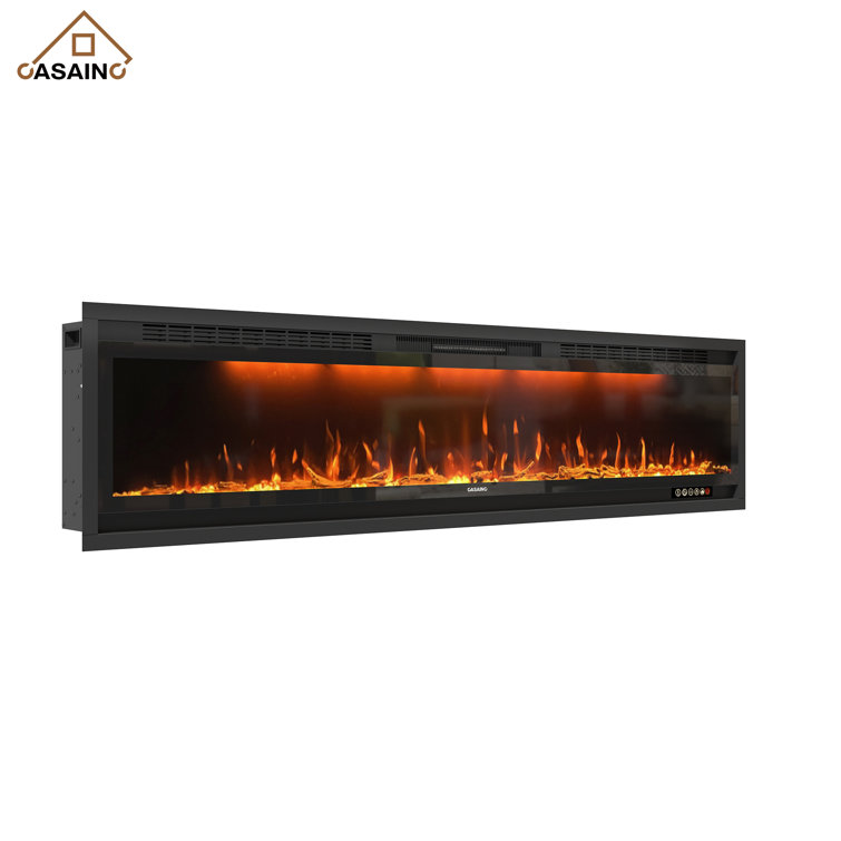 CASAINC 76.43'' W Wall Mounted and Recessed Electric Fireplace with  Multicolor Flame, Timer, Remote Control u0026 Reviews - Wayfair Canada