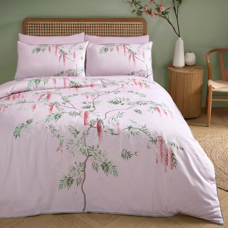 Soiree Enya Cotton Floral Duvet Cover Set with Pillowcases, Super King Duvet Cover Set + 2 Pillowcases