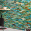 Artwave Lagoon Green Iridescent 1X4 Polished Glass Mosaic Tile