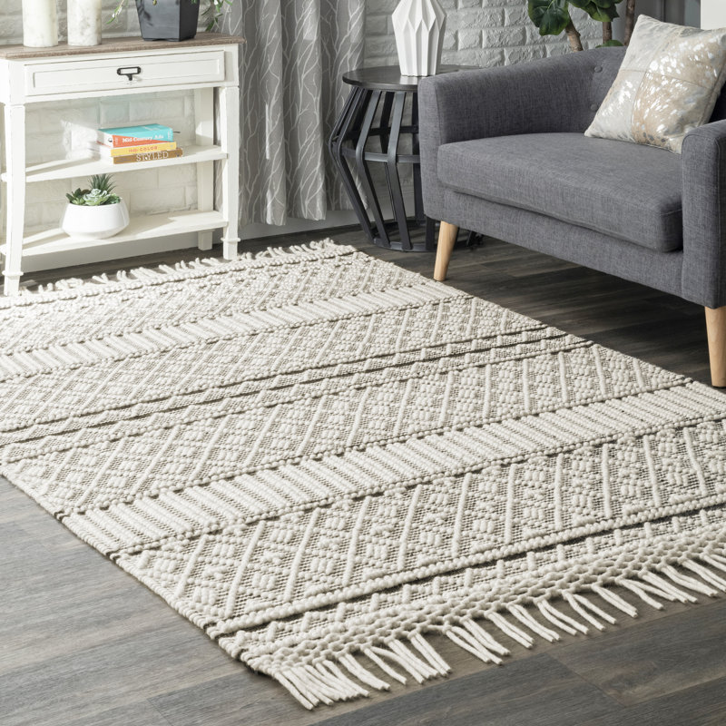 Tapis ivoire touffeté à la main Napoleon, Rectangle 5 pi x 8 pi