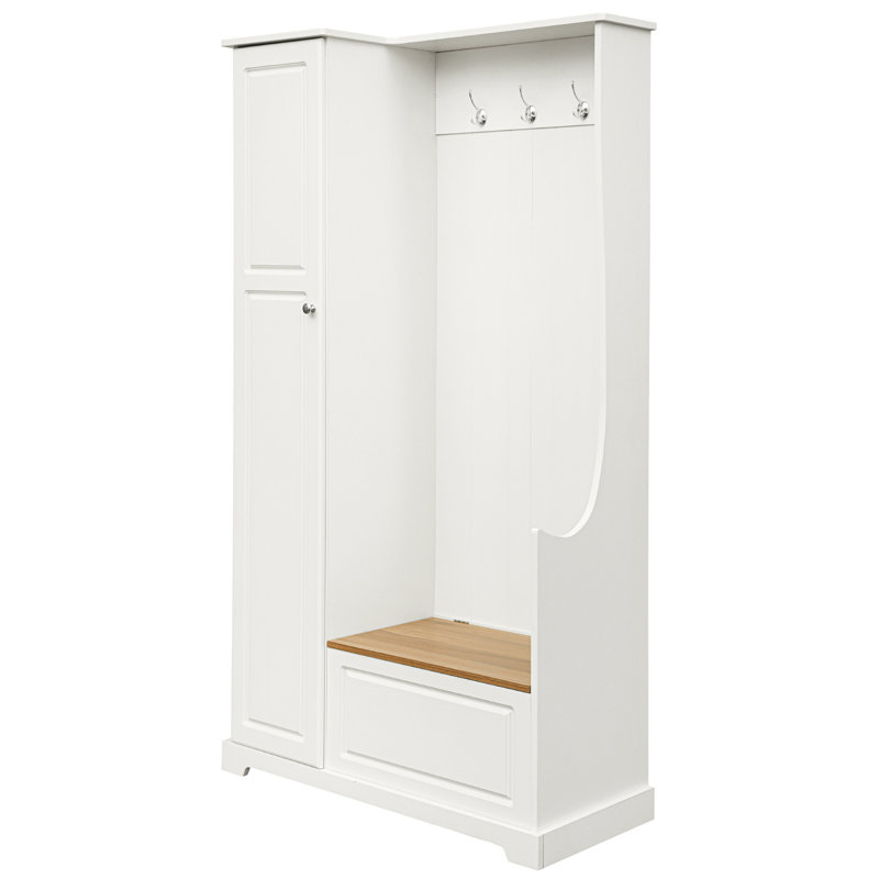 Tiburon Engineered Wood Storage Bench, White