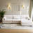 Maelina 4 - Piece Upholstered Beige Corduroy Modular Sectional Sofa with Pillow Back and Removable Ottoman-107665257