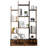 Industrial Freestanding Bookcase With 2 Drawers And 12 Shelves, Rustic Brown Display For Bedroom, Living Room, Home Office Drawers, Shelves Storage, Suitable
