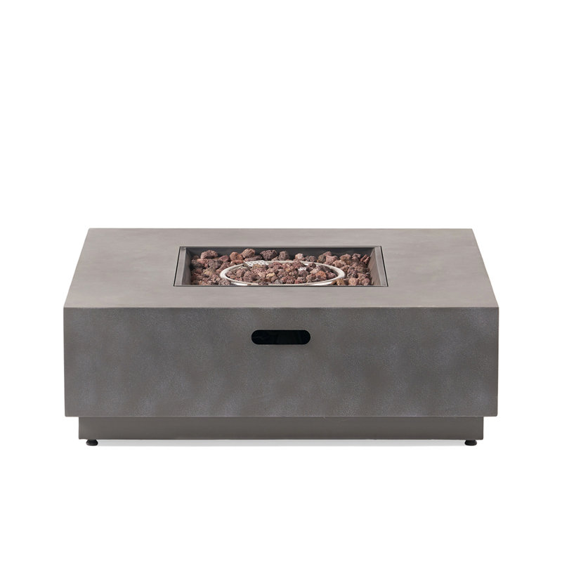 SQUARE Iron FIRE PIT-50 000 BTU, Stone Gray