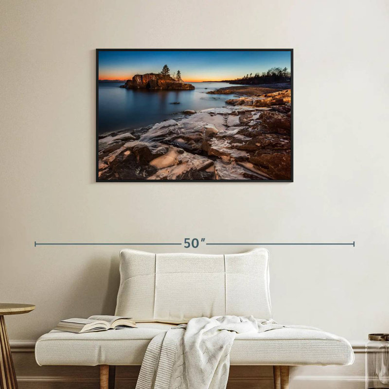 Lac Supérieur au crépuscule, Cadre flottant noir, 37 po x 25 po