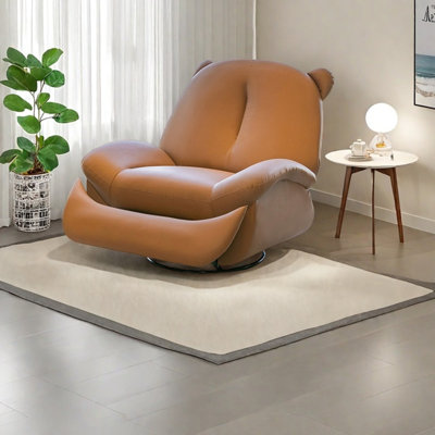 Ergonomic simple style faux leather lounge chair