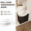 Meuble-lavabo mural 16 po pour petits espaces châtaignier noir avec lavabo en céramique style moderne compact
