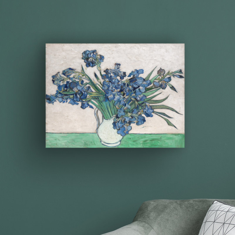 «Irises 1890 White Vase» par Vincent Van Gogh, impression sur toile tendue, H 18 po x l 24 po x P 2 po