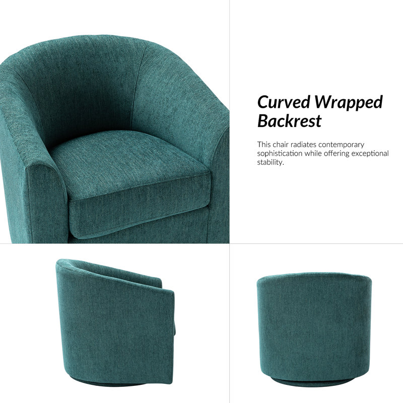 Amiir Upholstered Swivel Accent Chair, Teal