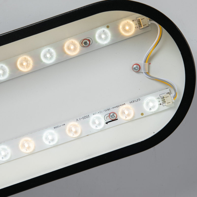 Masek 1 - Light 27.1" Simple Rectangle LED Semi Flush Mount, Matte Black