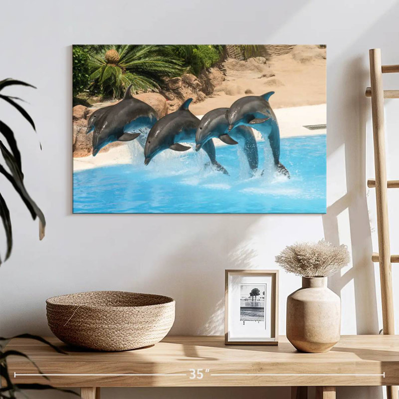 Synchronized Dolphins, 16" H x 24" W