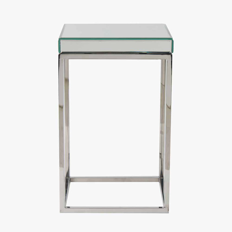 Siems Glass Top Frame End Table
