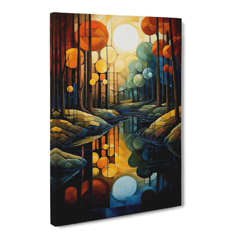 Pond Cubism No.2 - No Frame Print, 50cm H x 35cm W x 3cm D
