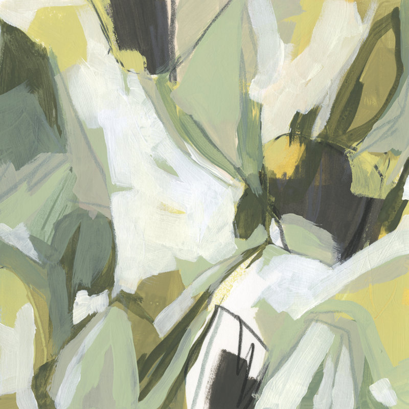 «Electric Lichen I» par June Erica Vess - peinture sur toile tendue, H 20 po x l 20 po