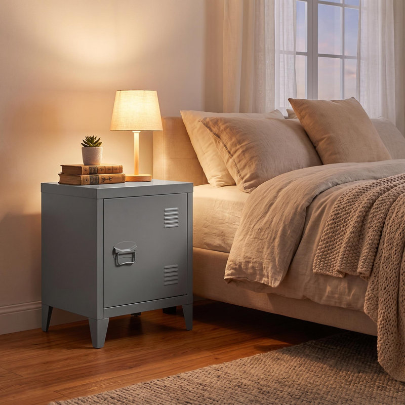 Steel 1 - Door Rectangle Accent Cabinet, Grey